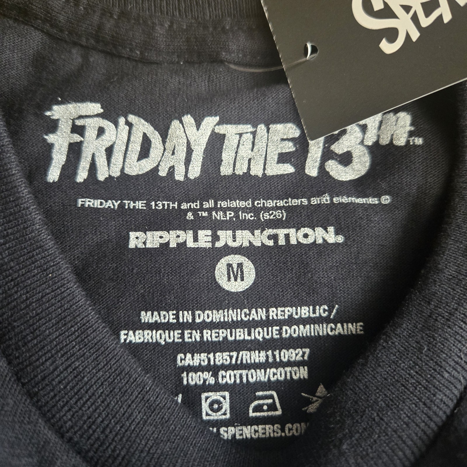 NWT: Friday The 13th Jason Voorhees Horror SPENCERS T-Shirt Black Adult Medium