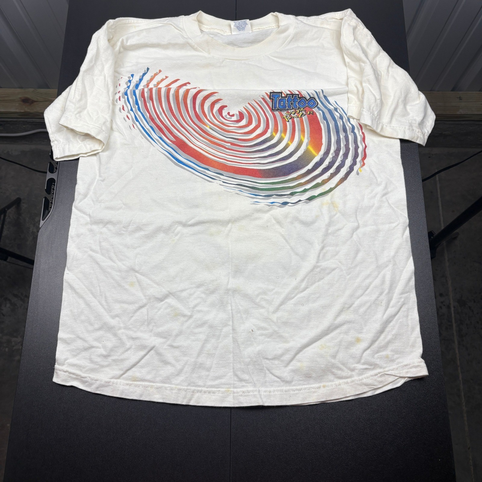 Vintage Tattoo Schnapps Liquor Graphic T Shirt Alstyle Activewear L