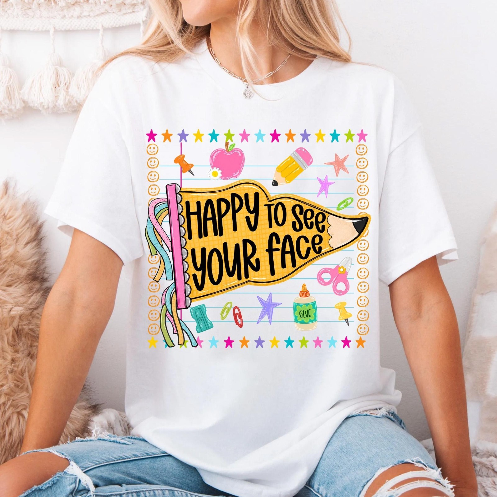 Happy To See Your Face Back To School Teacher Gift For Elementary Teacher Shirt