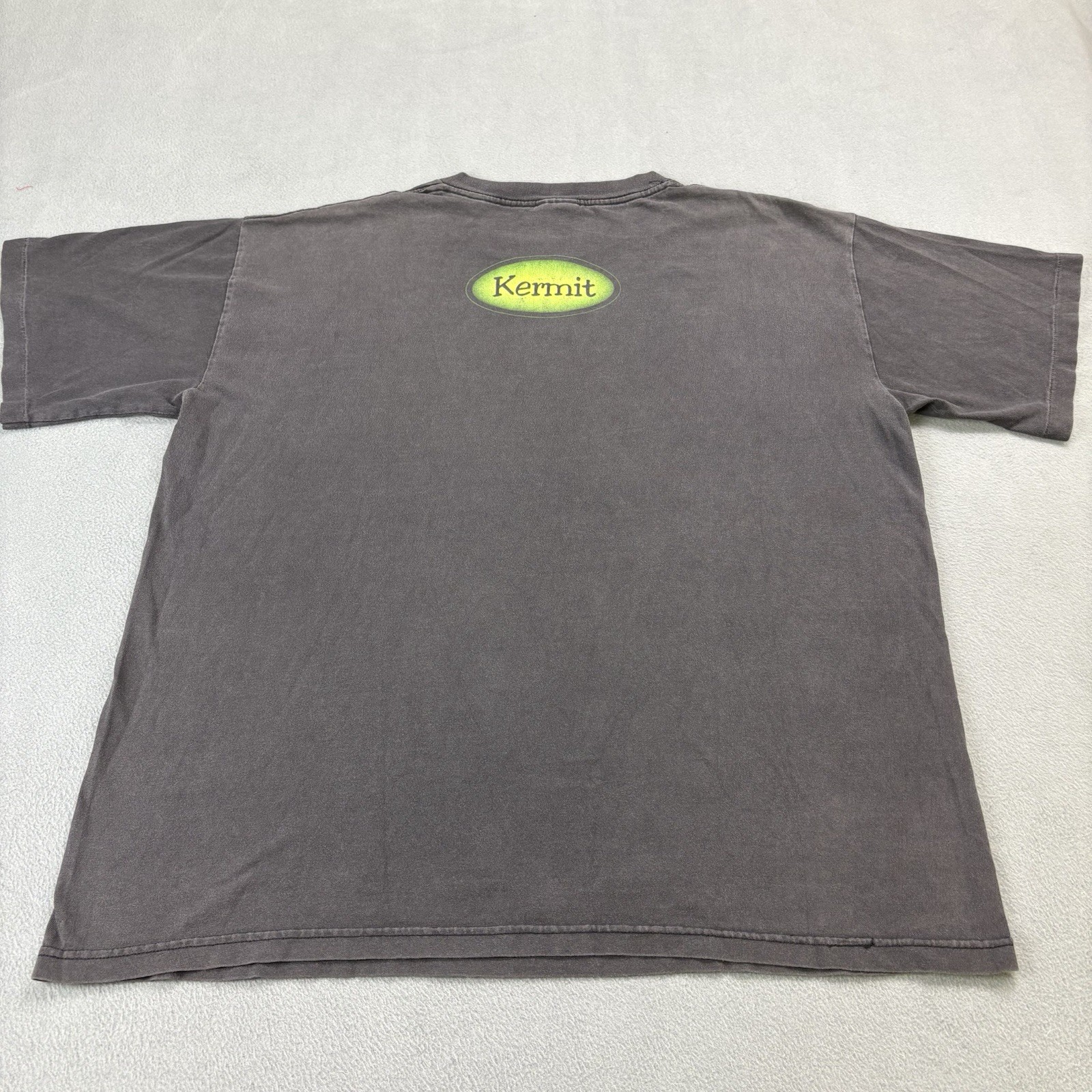 Vintage 90s Kermit The Frog Big Face Shadow T Shirt Size XL Black