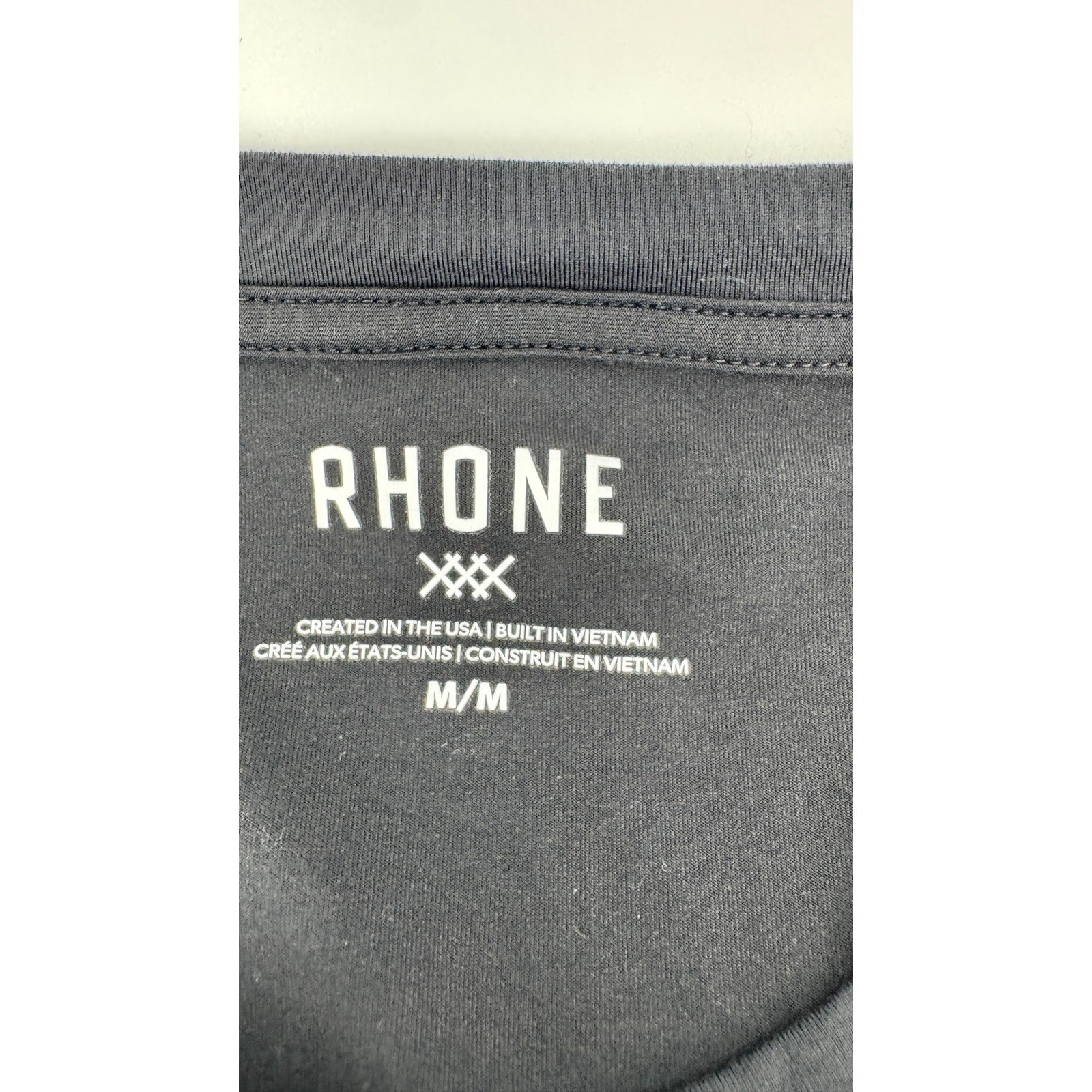 Rhone Performance Long Sleeve Shirt Men Reign Medium Black Raglan Training Tee