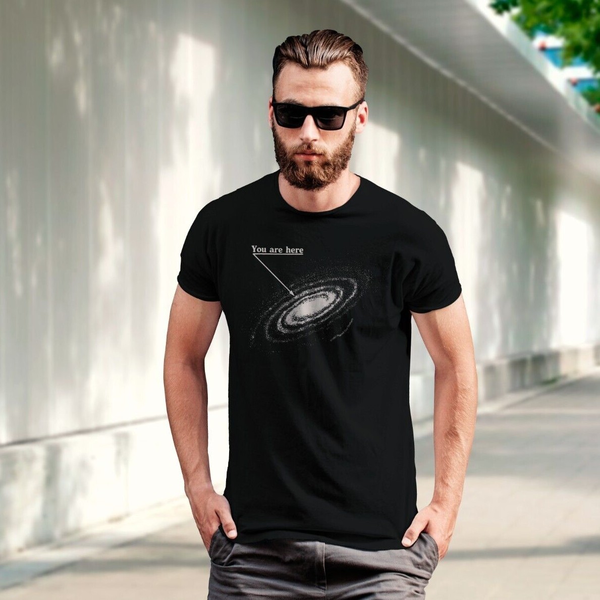 You are here: Milky Way galaxy map — Short-Sleeve Unisex T-Shirt, space t-shirt