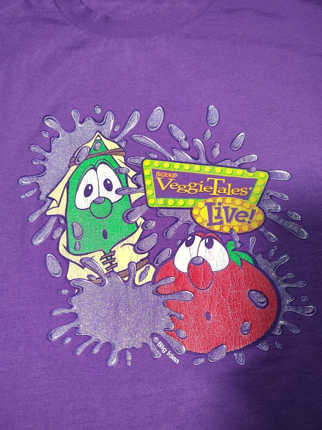Vtg VeggieTales Shirt Size XL Live! Big Idea Purple Very Rare Clean See Pics