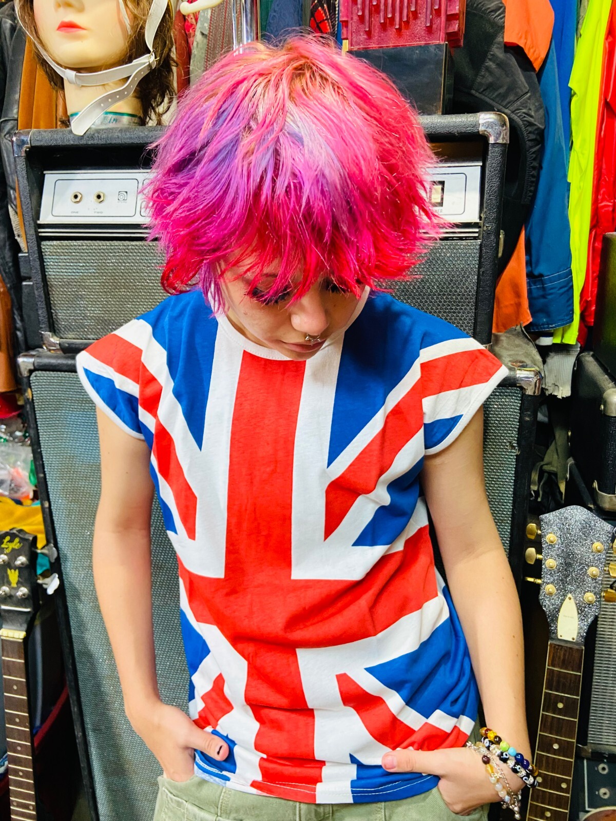 Vintage Rock Shirt UNION JACK 1980’s Muscle T UK British Flag