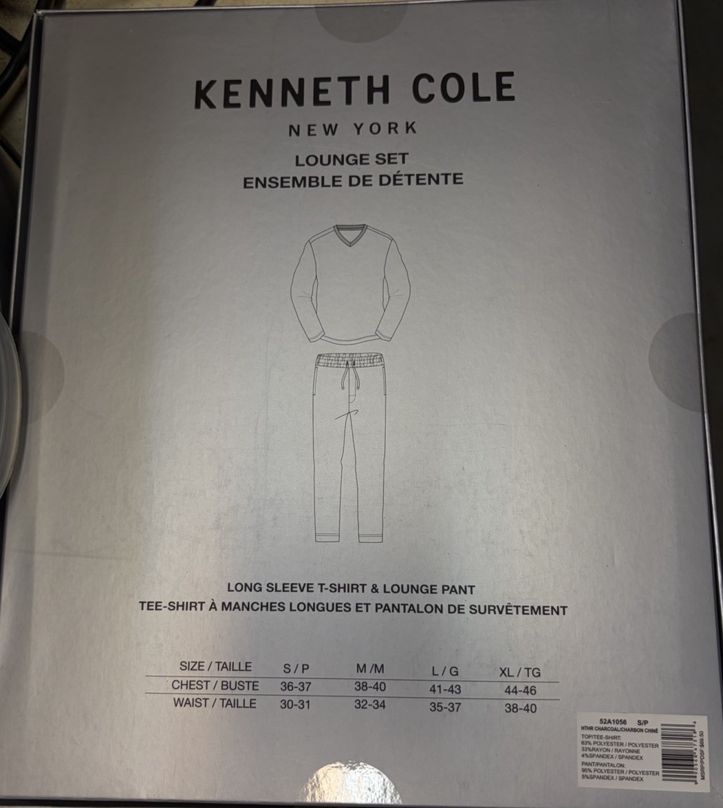 Kenneth Cole Men’s Gray Cotton Crew Neck Short Sleeve T-Shirt Size S