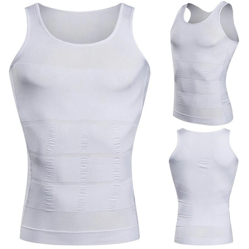 Men Top Slimming Shirt Body Shaper Vest Compression Corsets Undershirt Shapewear