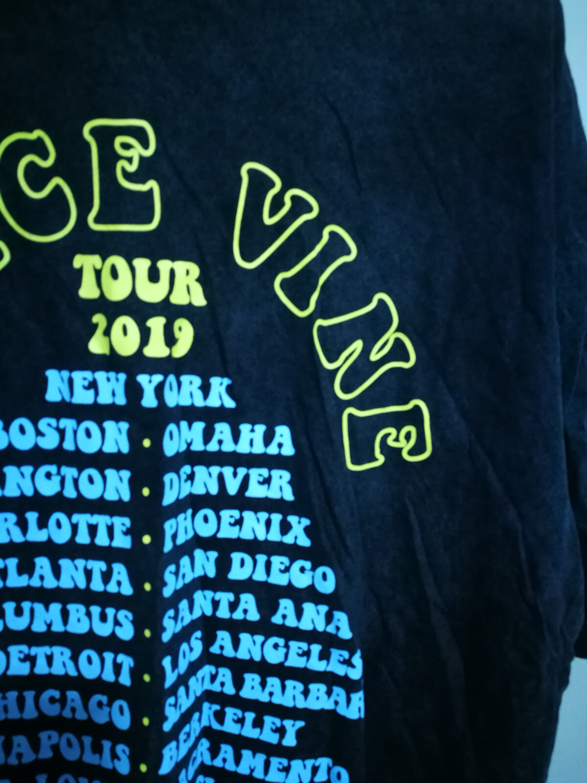 American hip hop rap music Bryce Vine 2019 America tour t shirt with dates