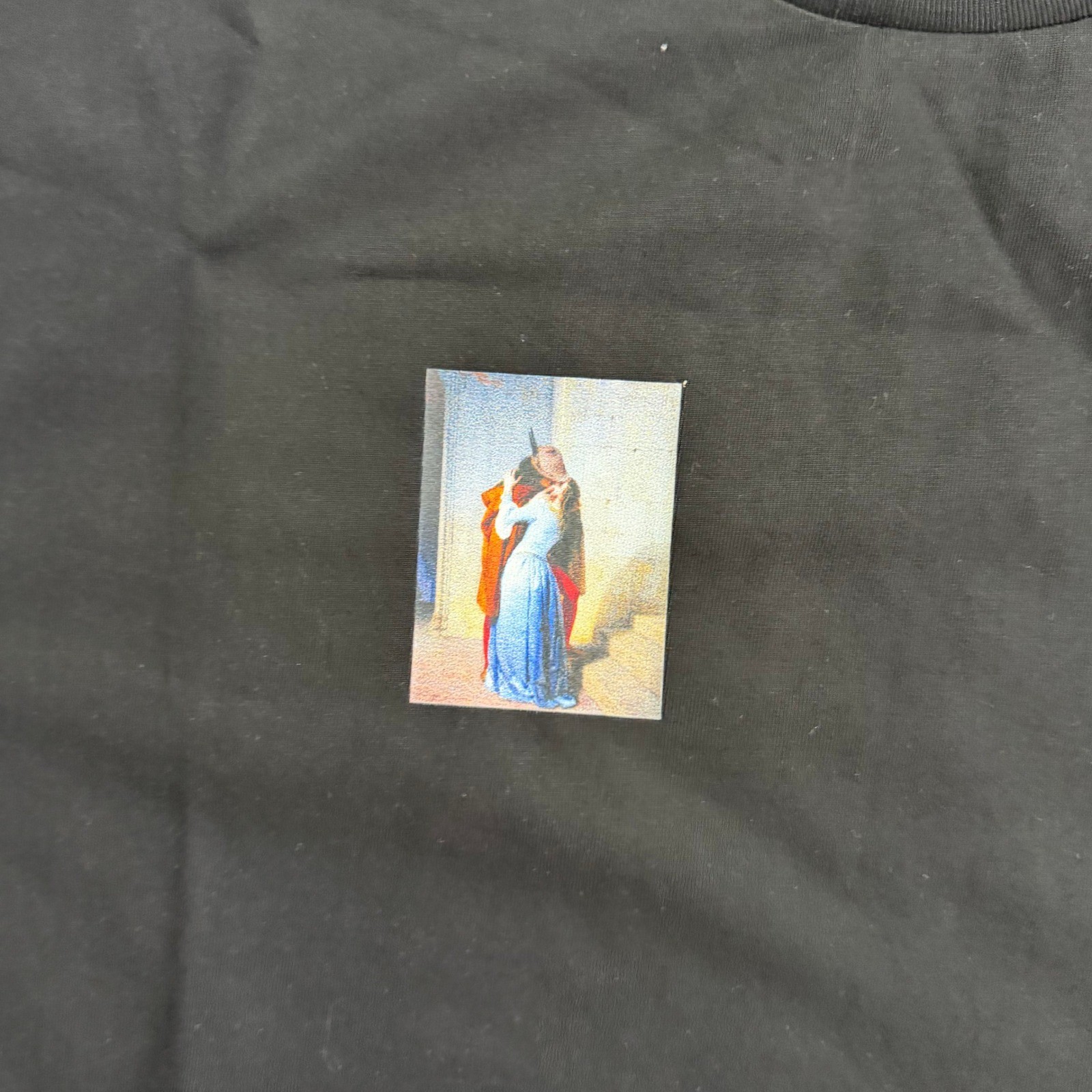 Off-White The Kiss Hayez Black Graphic T-Shirt XXL Oversized Streetwear Archive