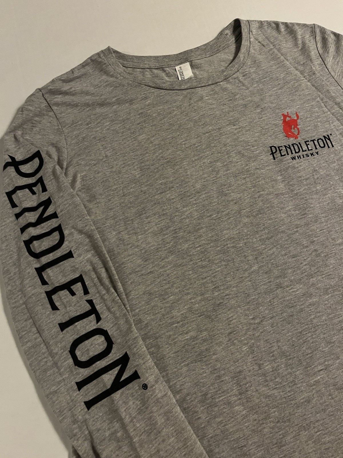 Pendleton Whisky Long Sleeve Logo T-Shirt LARGE Rodeo Midnight 1910 Buck Western