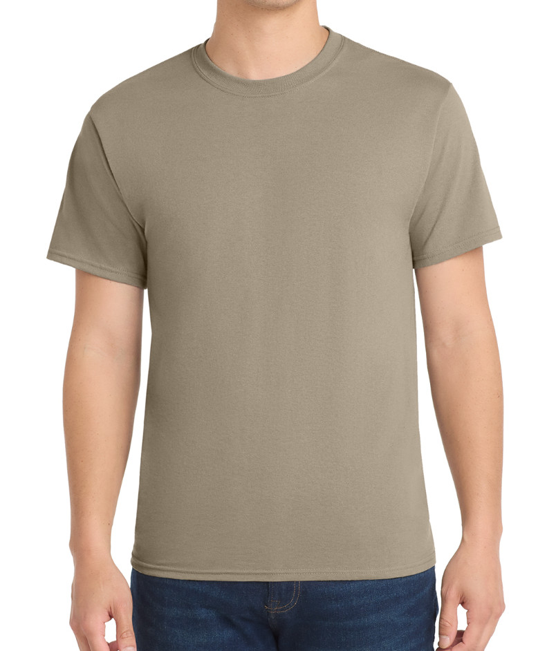 Port & Company PC55 Mens Short Sleeve T-Shirt Core Blend Crew Neck Desert Sand