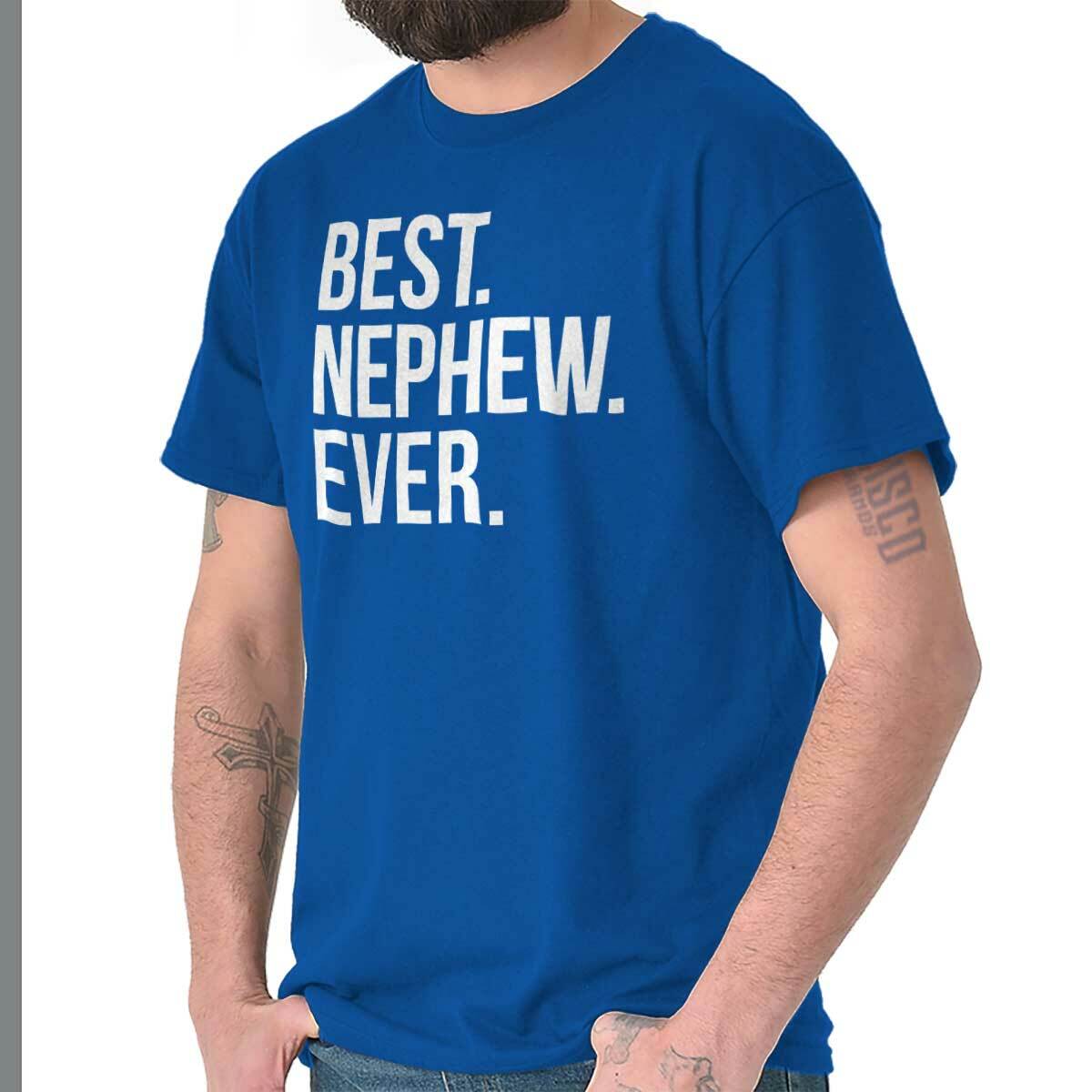 Cool Best Nephew Ever Family Aunt Uncle Love Mens Casual Crewneck T Shirts Tees