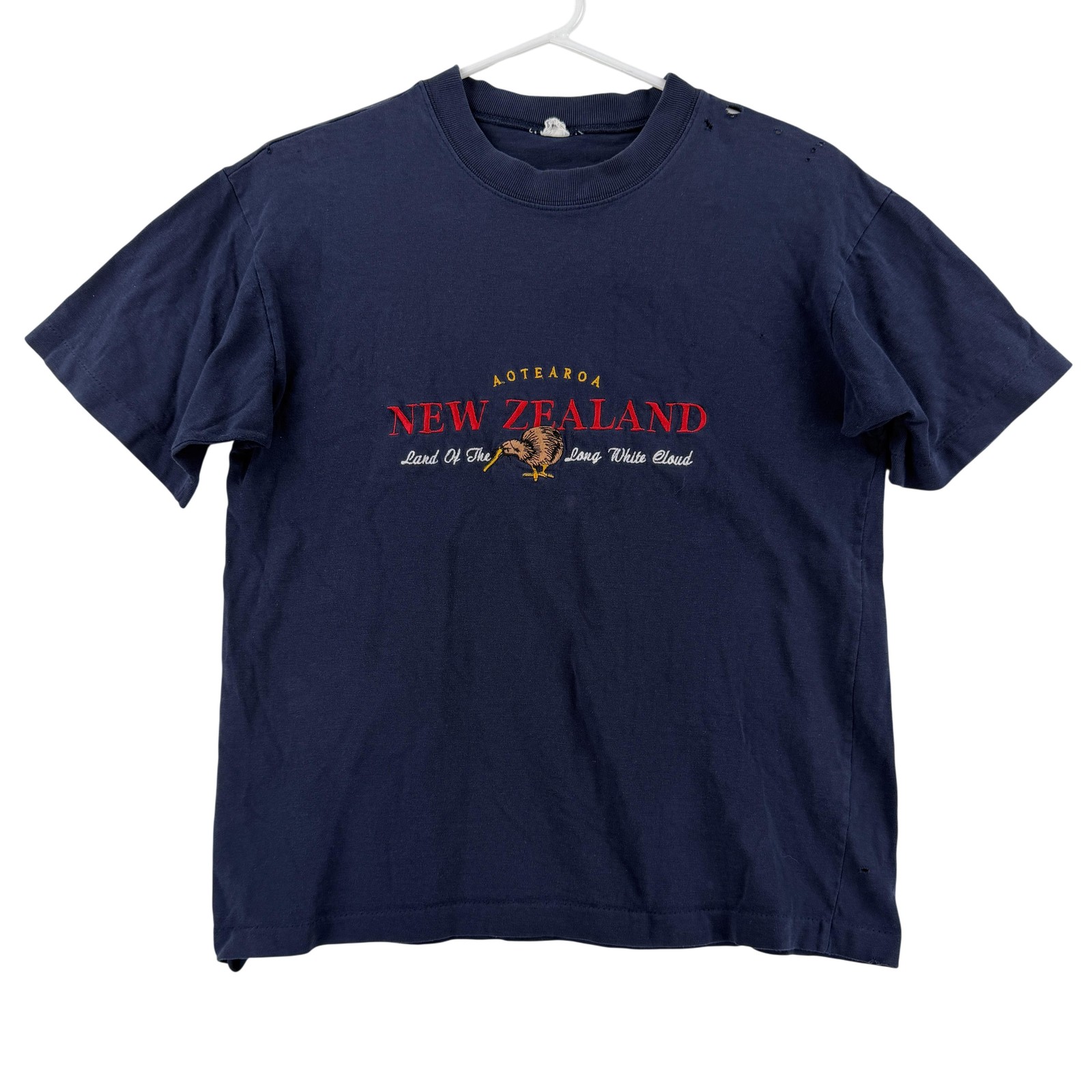 Vintage New Zealand Shirt Mens Medium Blue Aotearoa Kiwi Graphic Tee T-Shirt
