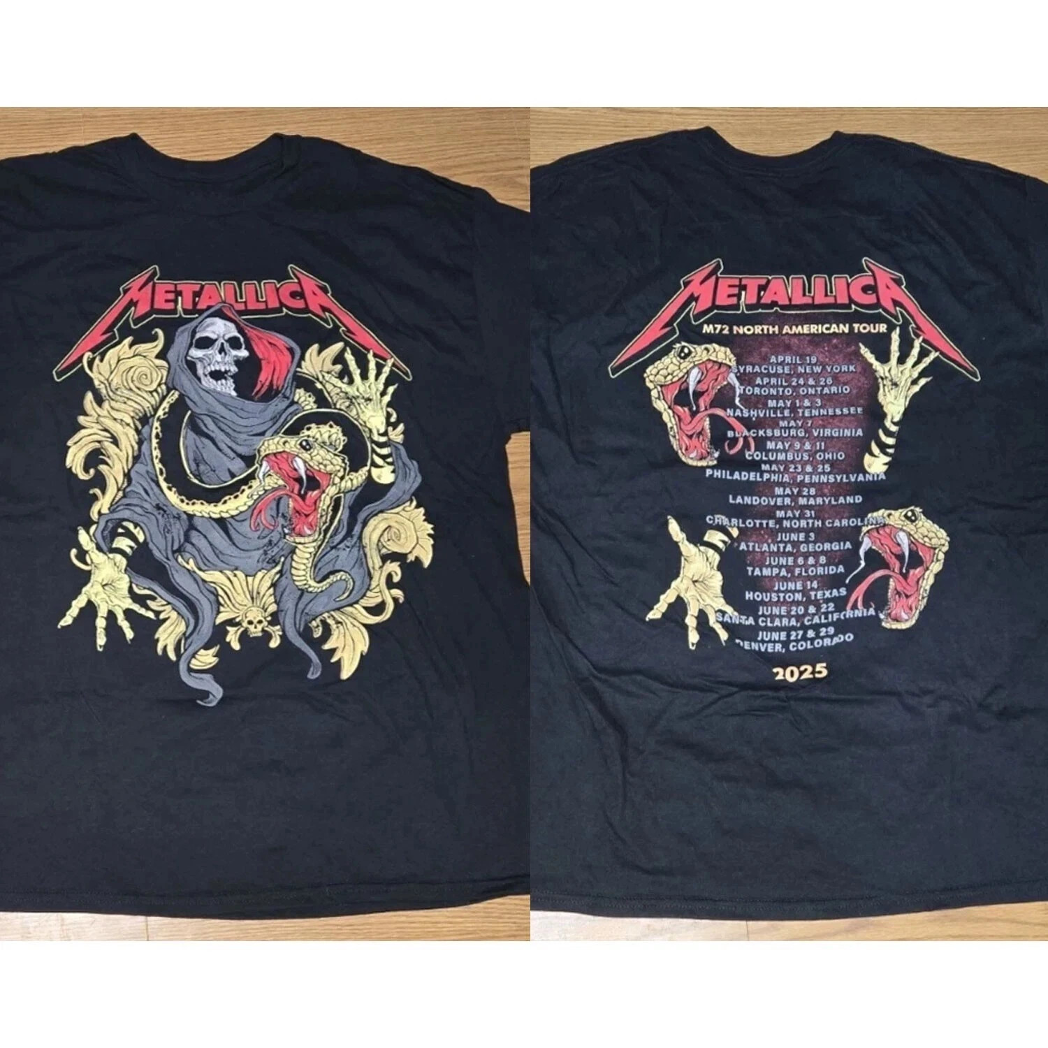 Metallica M72 2025 North America Tour Shirt Reprint Graphic Tee