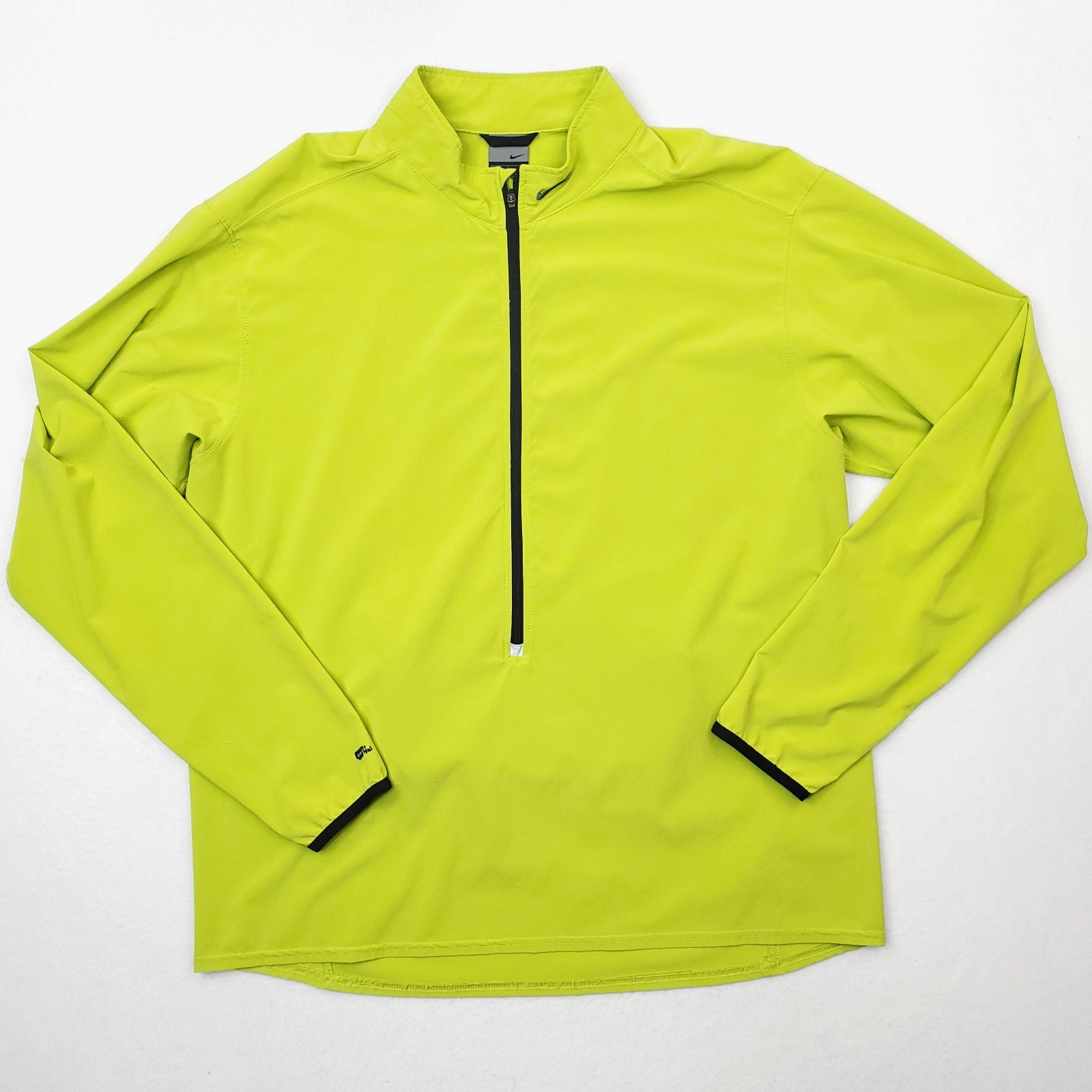 Nike Half Zip Pullover Mens Large Green Running Athletic Top Reflective Dri Fit