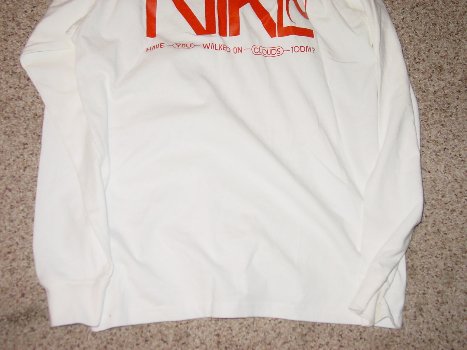 Mens Nike Graphics Sportswear FJ1087-133 Longsleeve Air, Inc. White Shirt Size S
