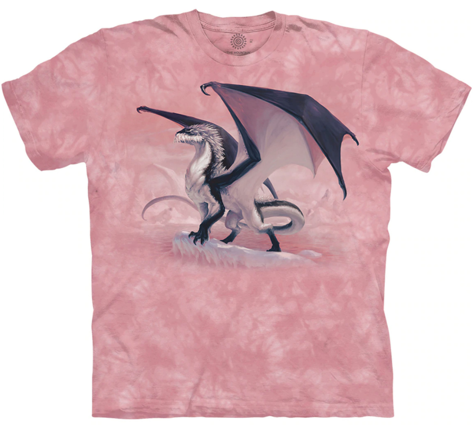 Dragon Frostborn Bold Magical Wings Fantasy Cotton Pink Mountain T-Shirt S-5X
