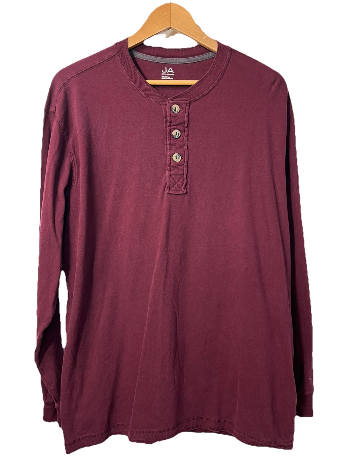 Vintage John Ashford 90s Mens XL Henley Shirt Heavy Cotton