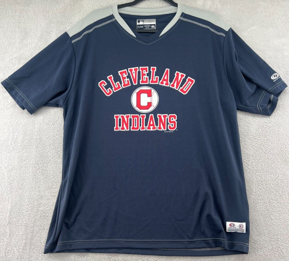 Genuine Merchandise Jersey Mens Size XL Cleveland Indians True Fan MLB Blue Gray