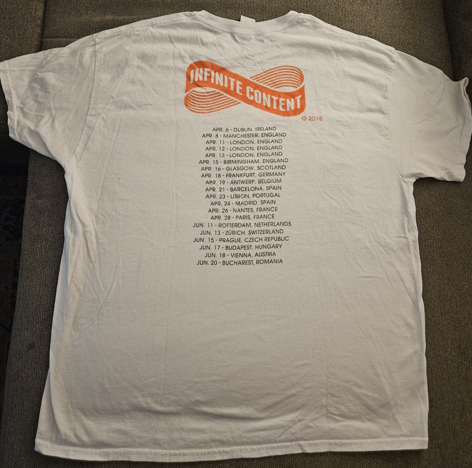 2017 Arcade Fire Infinite Content Tour Country Funk Disco Reggae Shirt XL RARE👕