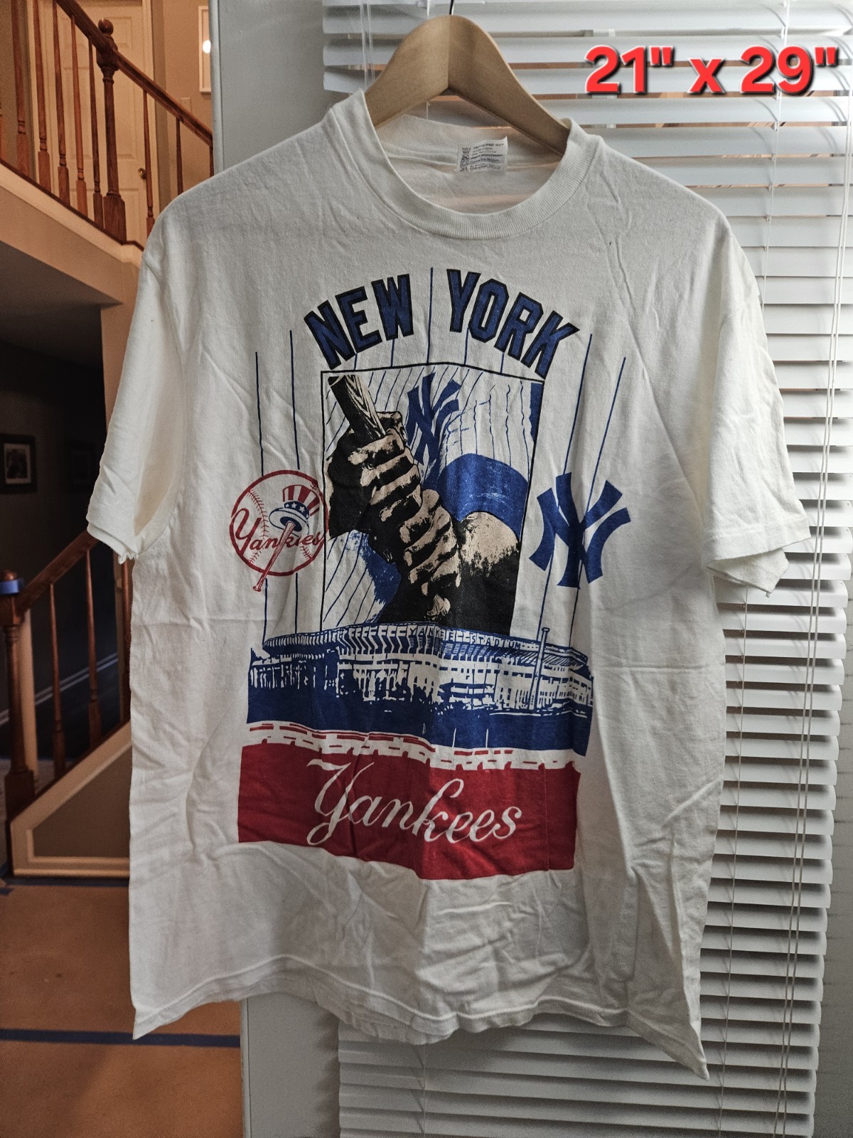 Vintage 90s New York Yankees Where Legends Are Born T-shirt Ruth Mantle XL