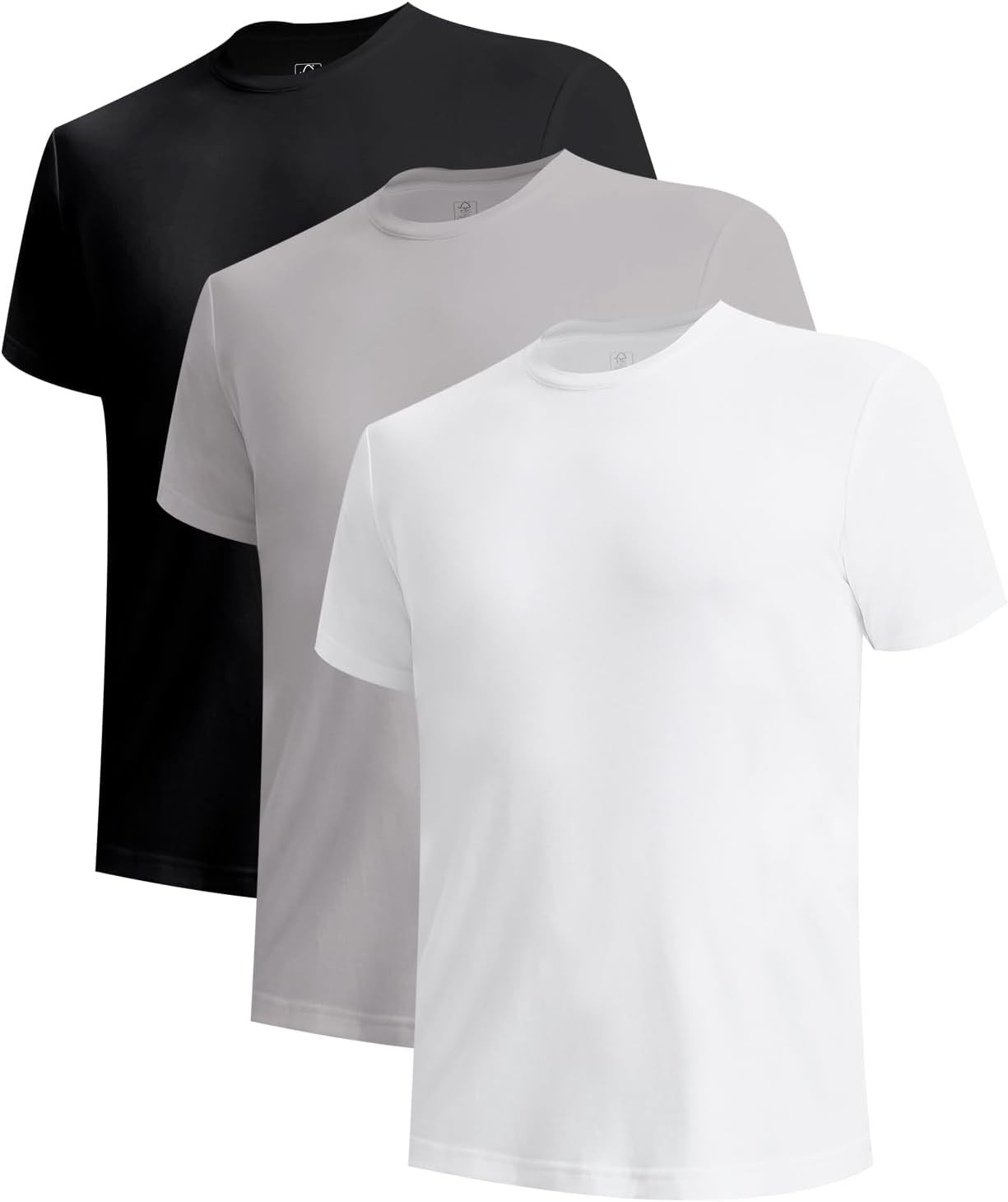 BAMBOO COOL Men Undershirts Moisture-Wicking Crewneck T Shirts, Breathable