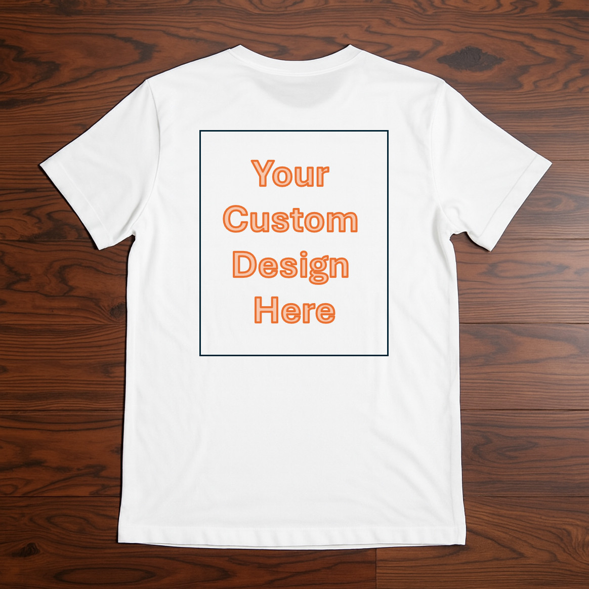 Custom 100% Cotton T-Shirt Unisex S-3XL Black White Front Back Print Crew Neck