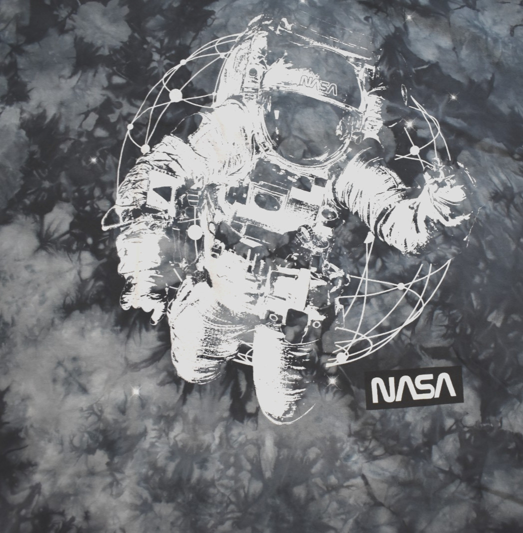 Nasa Mens NASA Astronaut Graphic Gray Tie Dye Shirt New XL