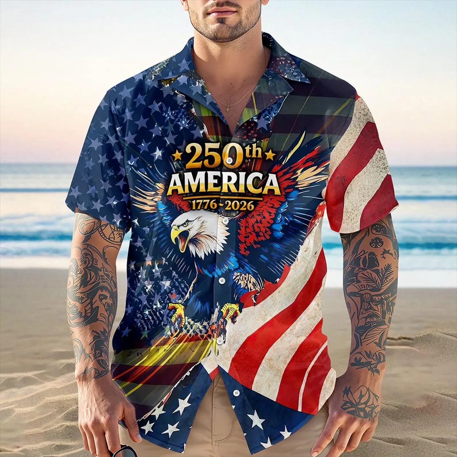 250th Anniversary USA – 3D Print Hawaiian Shirt – Adults & Youth