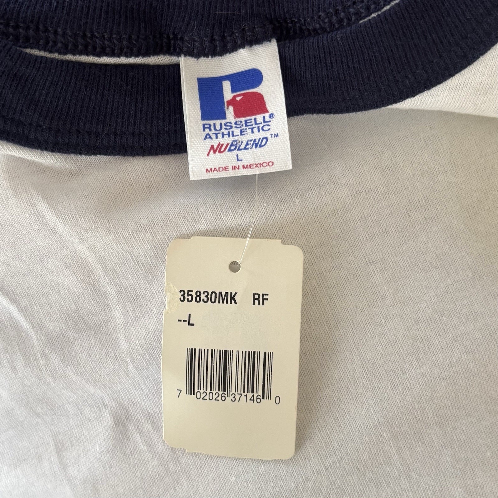 Russell Nu Blend Baseball New Old Stock T Shirt Large Navy With Tags Mexico