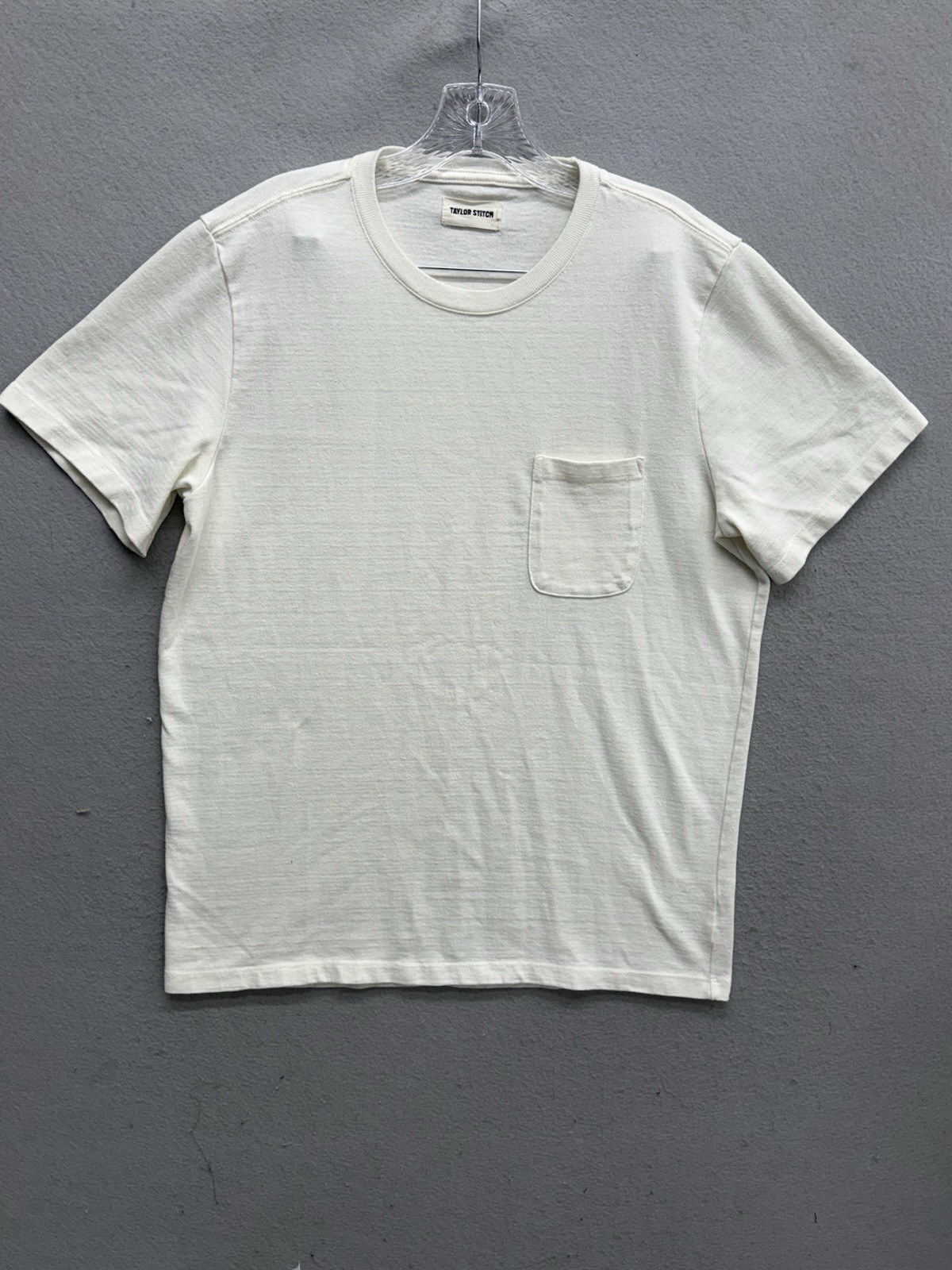 Taylor Stitch Pocket T-Shirt The Heavy Bag Tee Mens 42 Medium White Short Sleeve