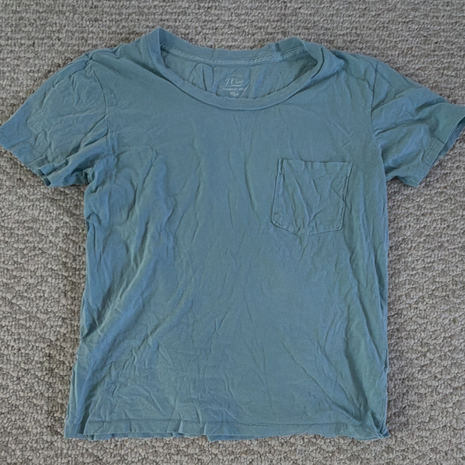 J.Crew Men’s Blue Solid Cotton Jersey Crew Neck Pocket Tee Short Sleeve M