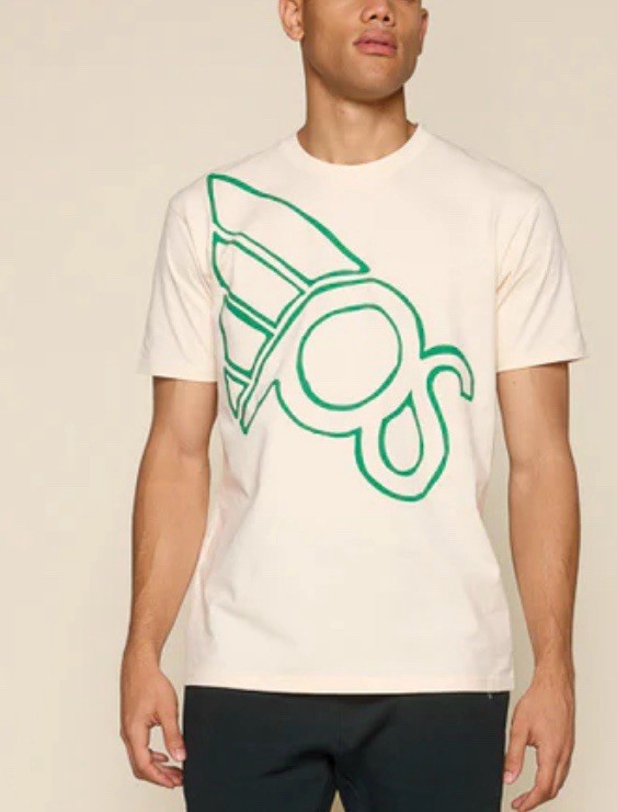 Psundays Pickleball T-Shirt Men’s M Ecru Flying P Tee Combed Cotton Tailored Fit