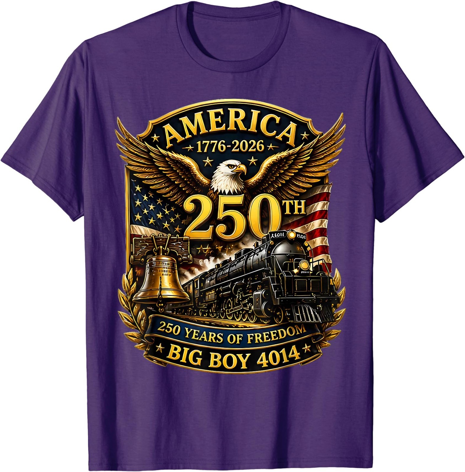Big Boy 4014 Train USA 250th Anniversary Patriotic American T-Shirt