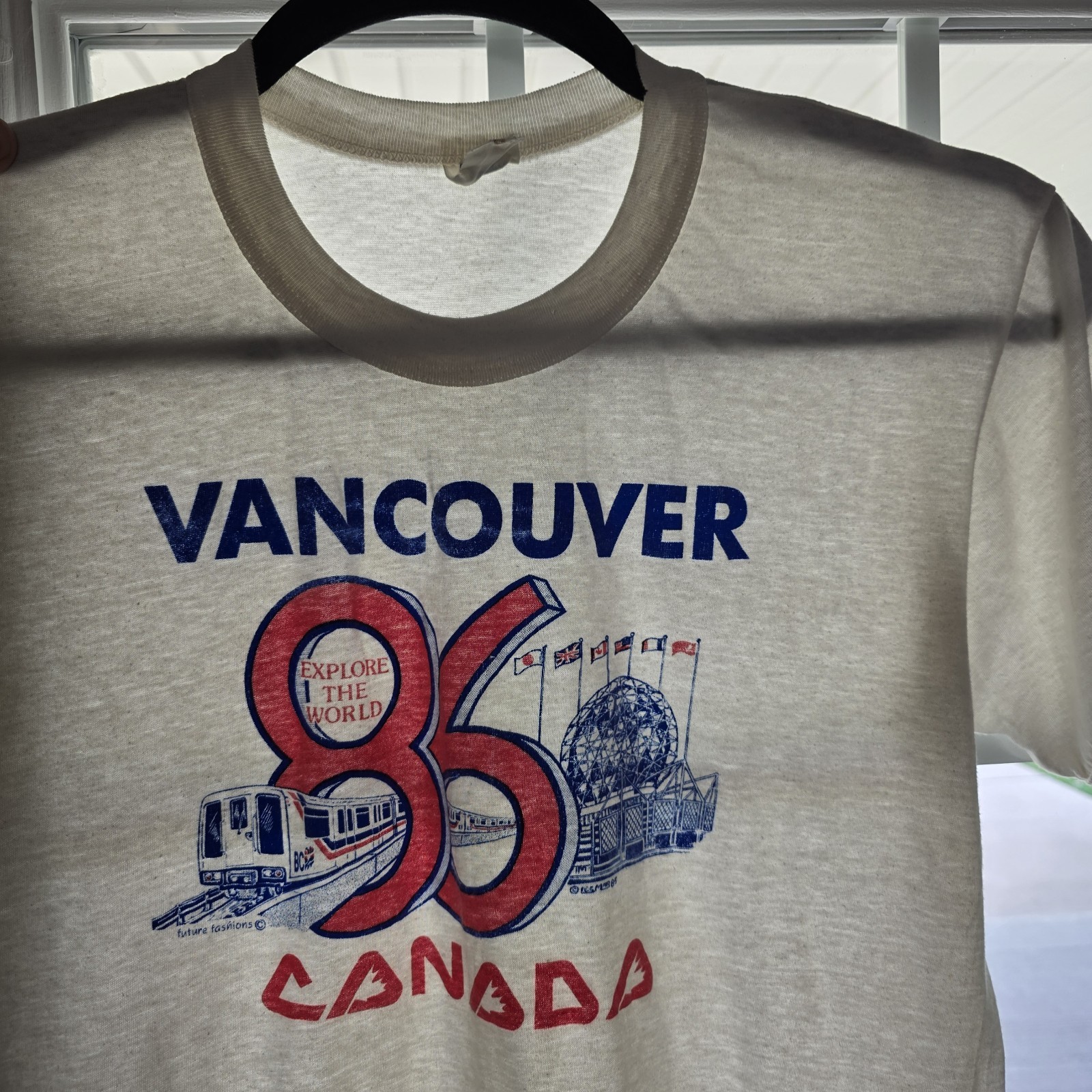 Vintage Expo 86 Vancouver Canada Shirt Size Large Future Fashions Lee Mar 1985