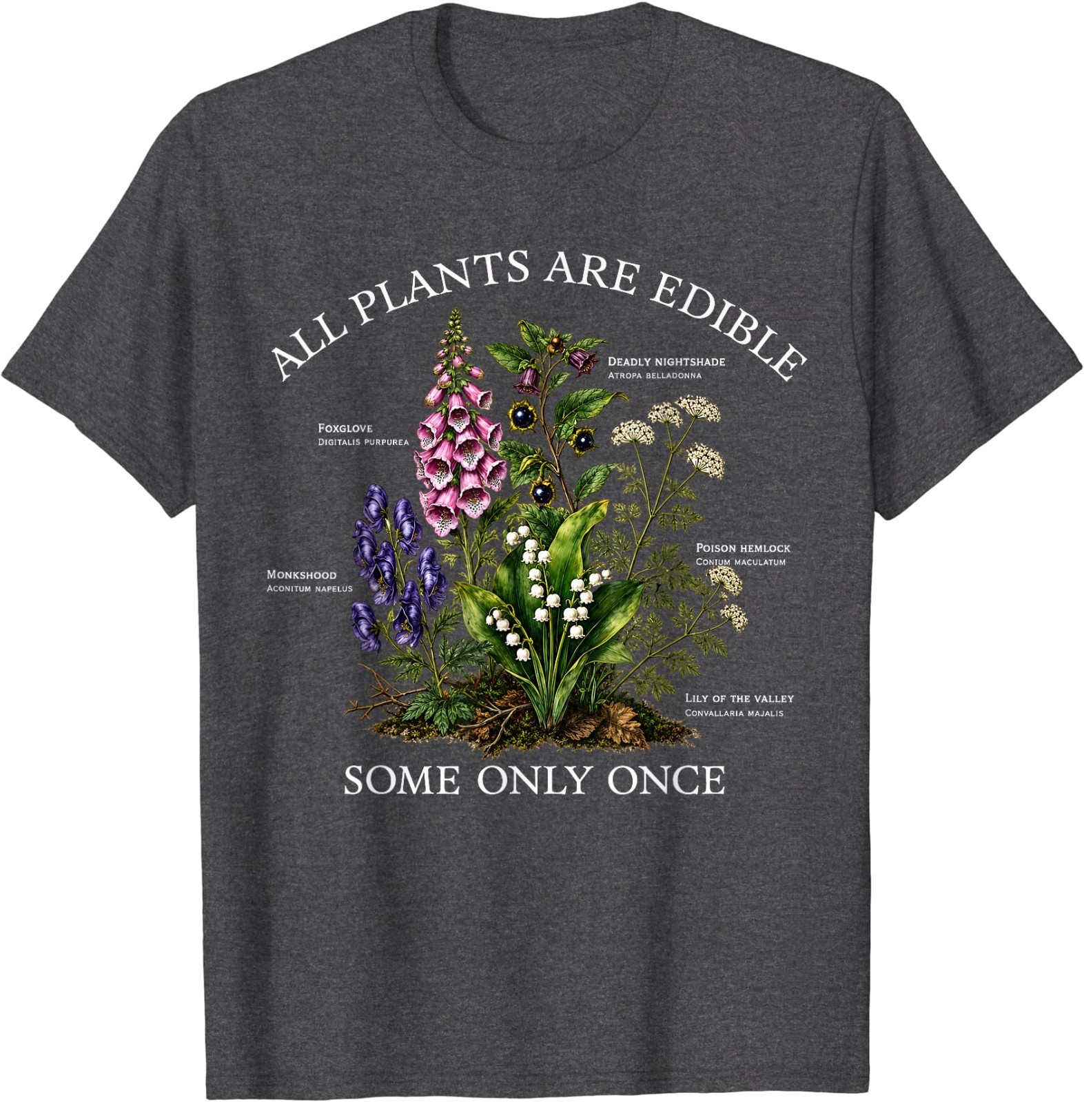 All Plants are Edible Some Only Once Funny Botany Gardening T-Shirt