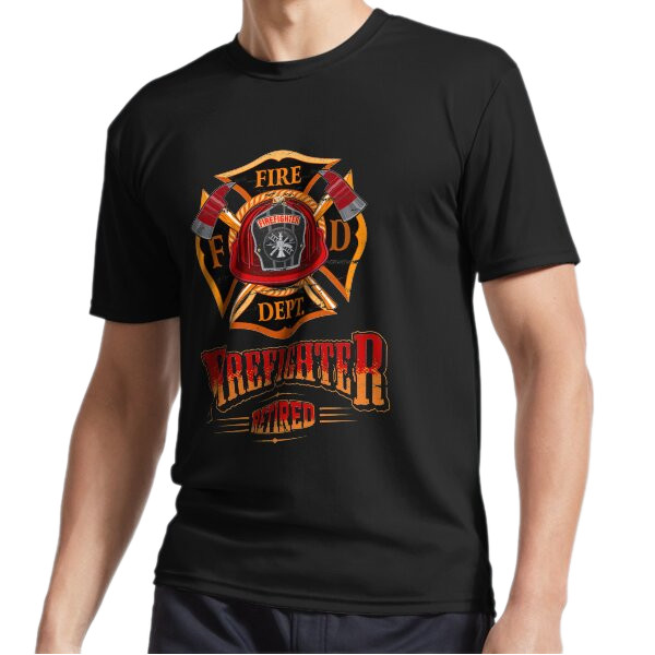 New Firefighter Retired Fire Dept Retirement Logo T-Shirt Funny Size S to 5XL