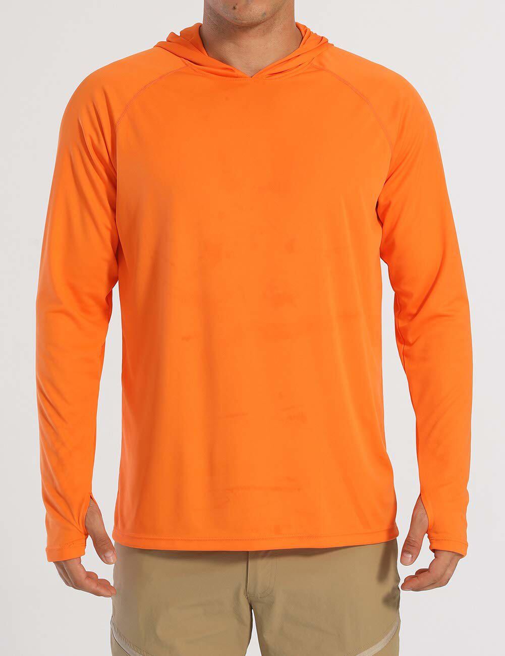 UPF50+ Mens UV Shirts Sun Protection Hoodie Outdoor Fishing Long Sleeve Casual T