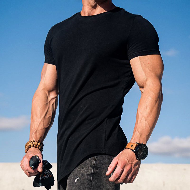 Sport Fitness T-shirt Men Bodybuilding Short Sleeve Workout Shirt Training Sp