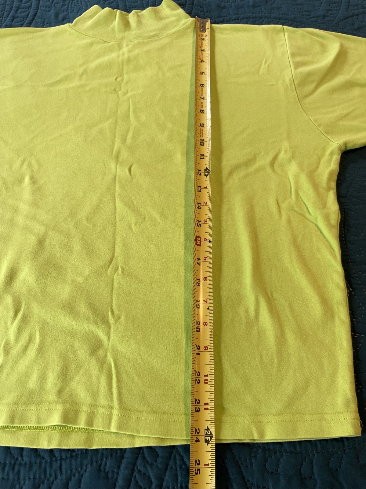 VINTAGE 90’S LIME GREEN SHIRT, HIGH NECK, SAN FRANCSICO CITY STREETS L