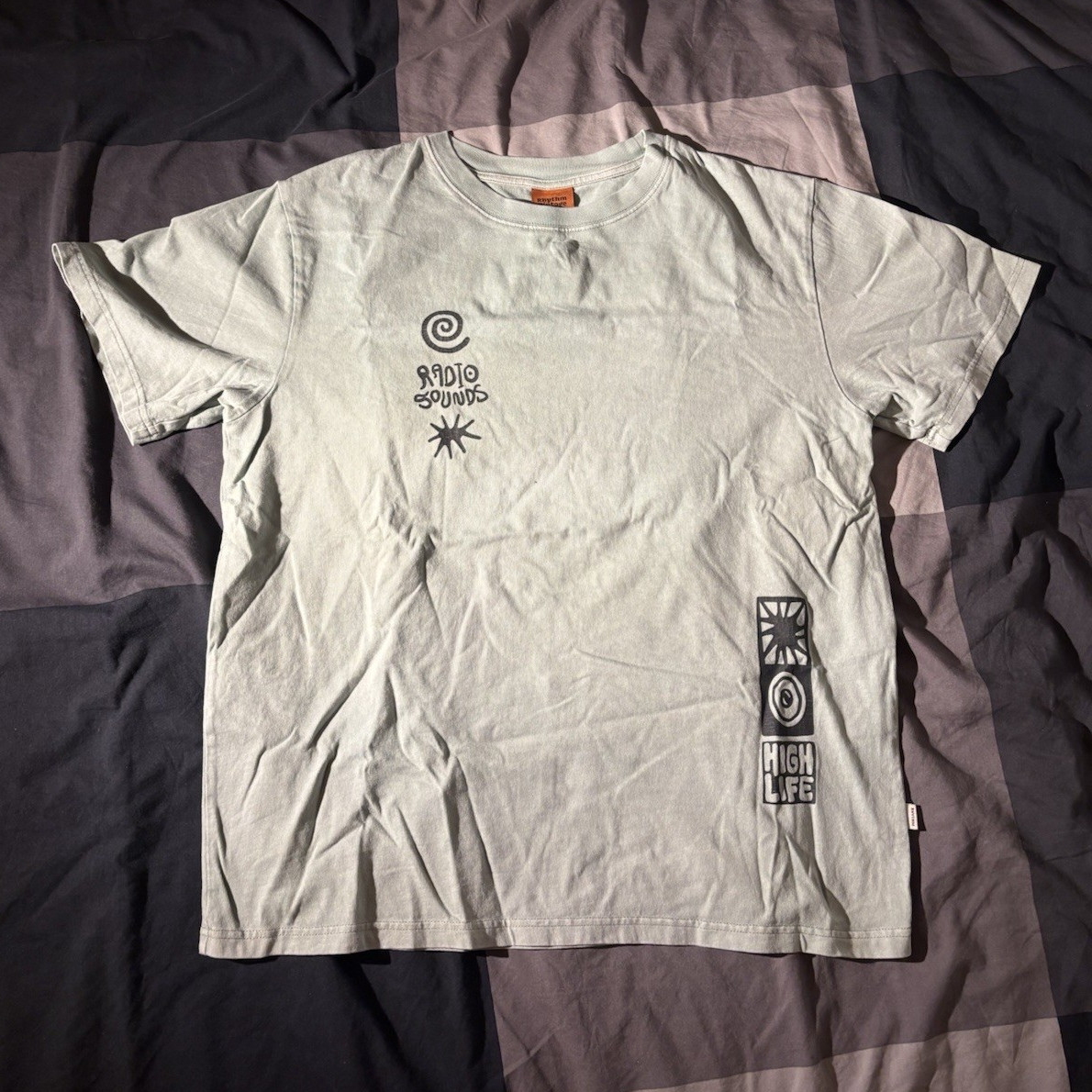 High Life Music Radio Graphic Print Crew Neck Short Sleeve T-Shirt Men’s L