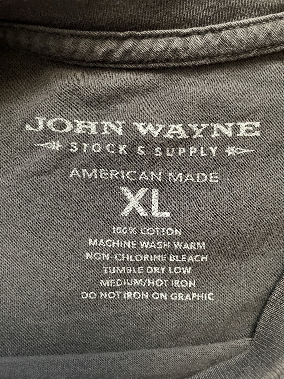 John Wayne for President American Made Light Gray Cotton Tshirt – Men’s Sz XL