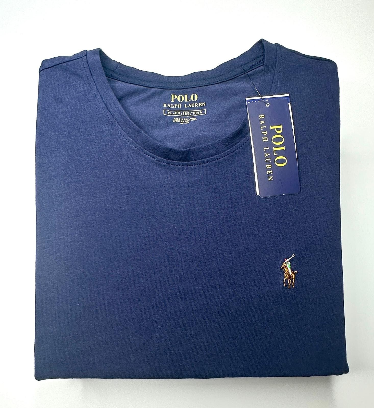 Polo Ralph Lauren Men Short Sleeve Crew Neck Tee Dark Blue Free Shipping