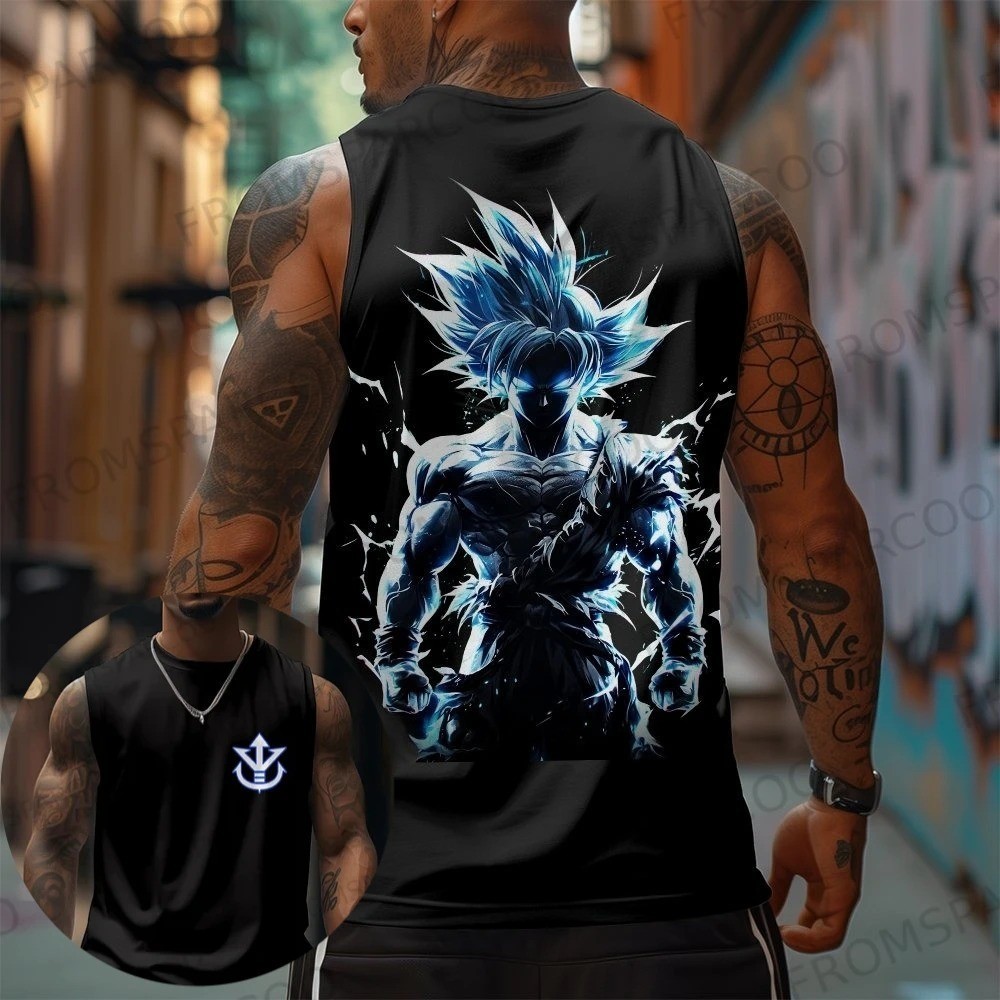 Ball Goku Anime Printed Pure Cotton Tank Top American Men’s and