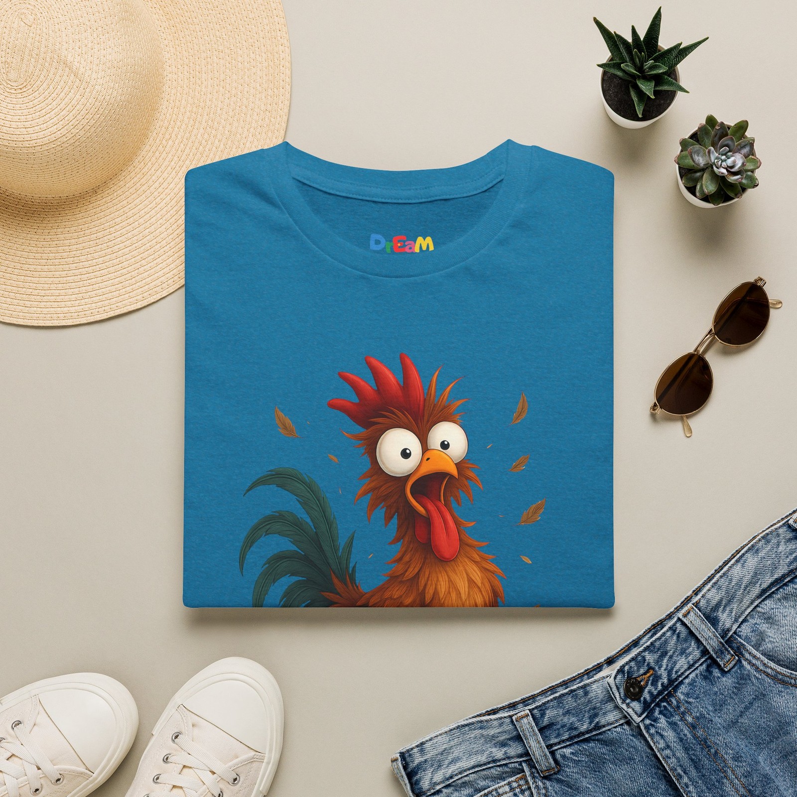 F-CAW-F Rooster Graphic Tee, Funny Chicken Shirt