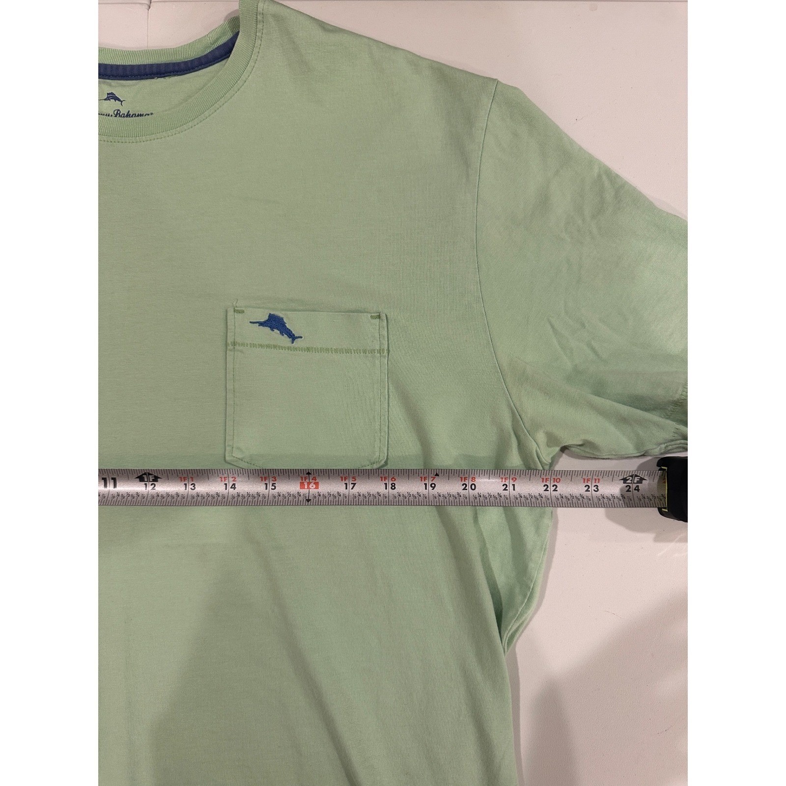 Tommy Bahama Relax Mens Light Green Pima Cotton Pocket T Shirt L G