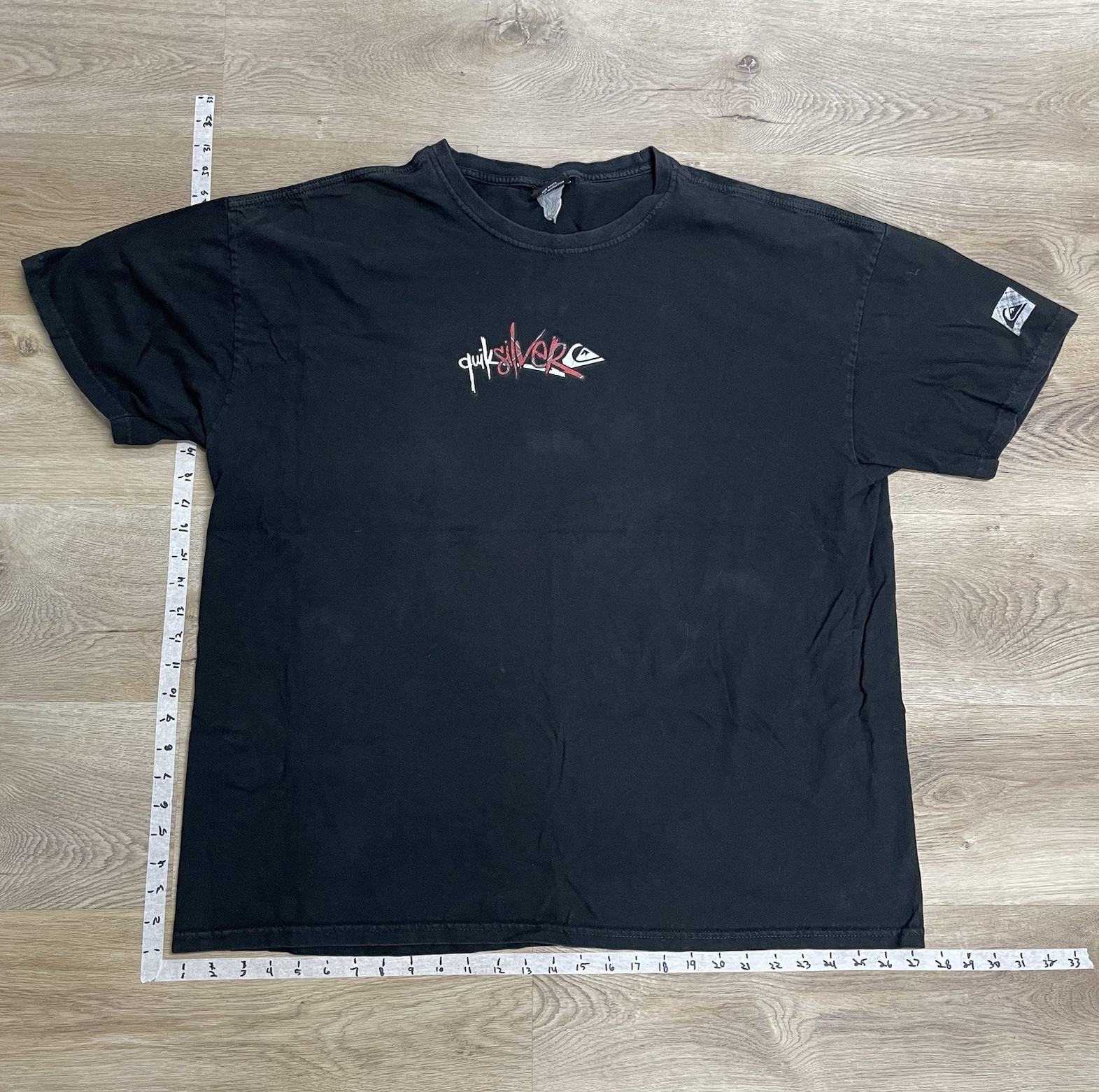 Quiksilver Men’s Black California Graphic Logo Crew Neck Tee 2XL Double-Sided