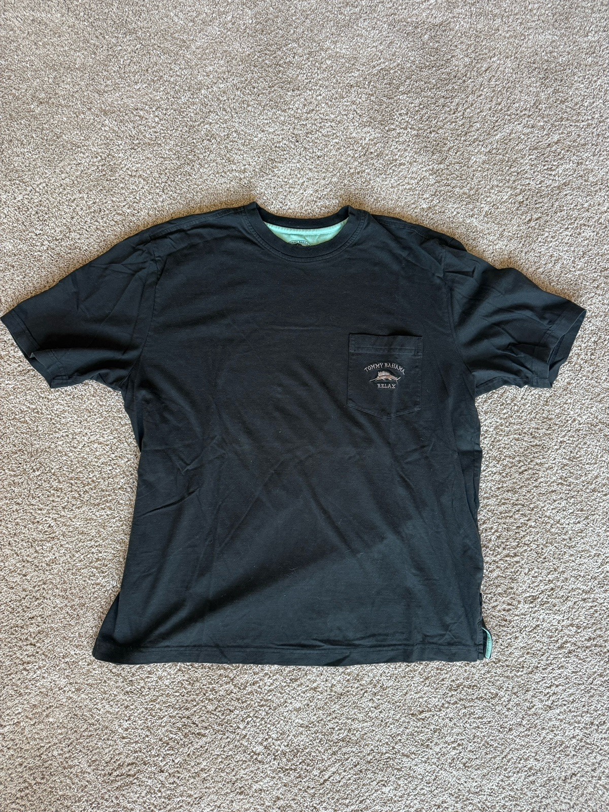 Tommy Bahama Relax Men’s Black Pima Cotton Pocket Marlin Logo Tee L