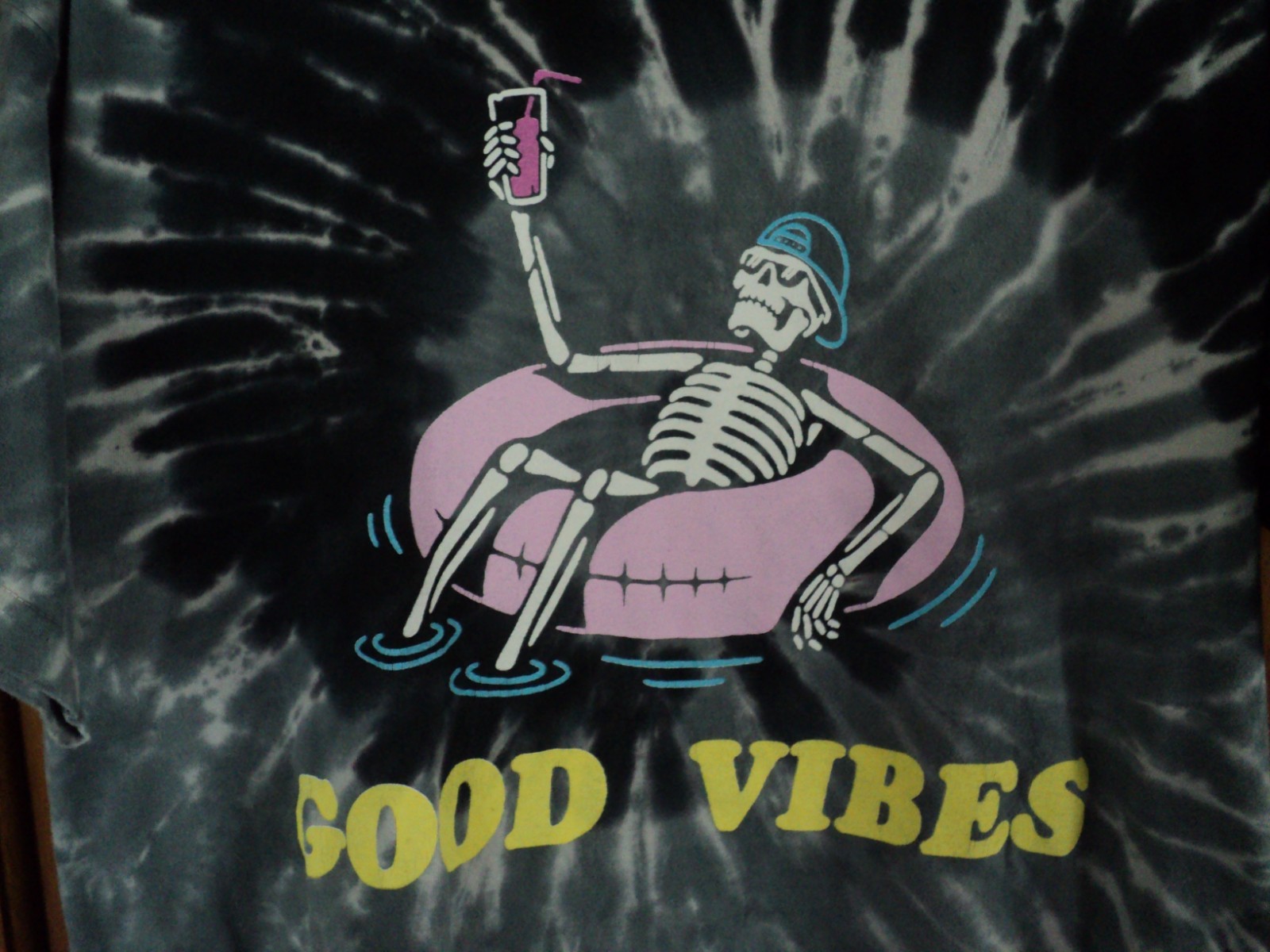 Tye Dye Good Vibes Shirt-size Medium