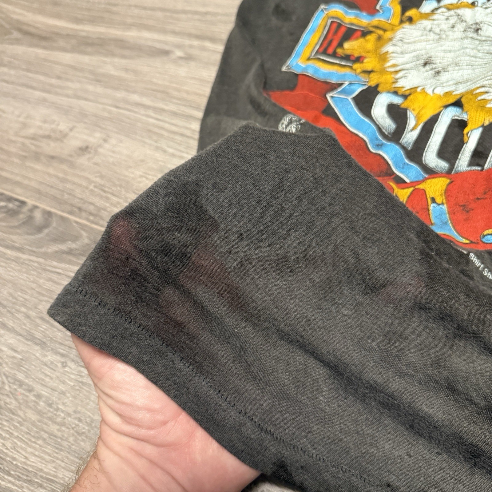 80s Harley Davidson Born In The USA Eagle Faded Emblem T-shirt Adult M 19 X 26