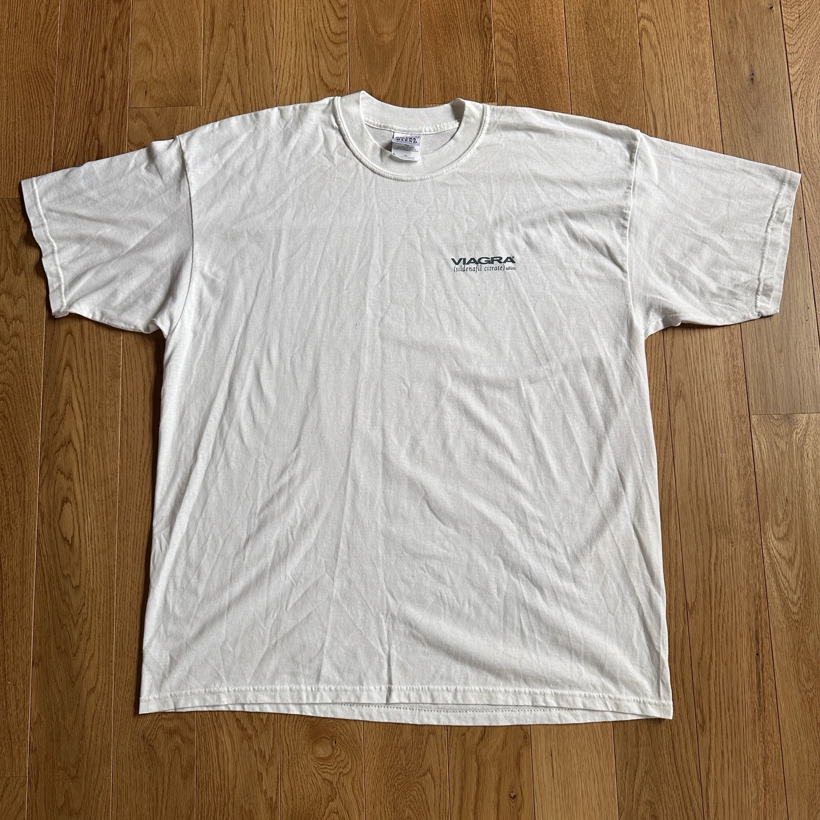 Vintage Viagra Pfizer Shirt Mens 2XL White Promo Pharmaceutical Advertising 00s